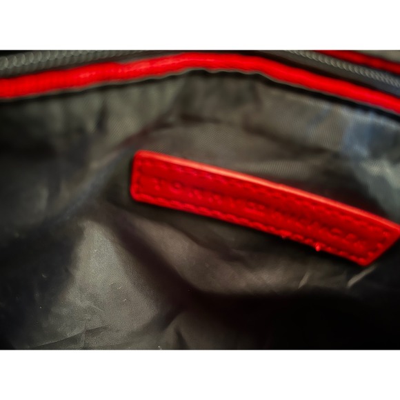 Tommy Hilfiger Black Signature Monogram Satchel Handbag Gold Hardware - Picture 3 of 9